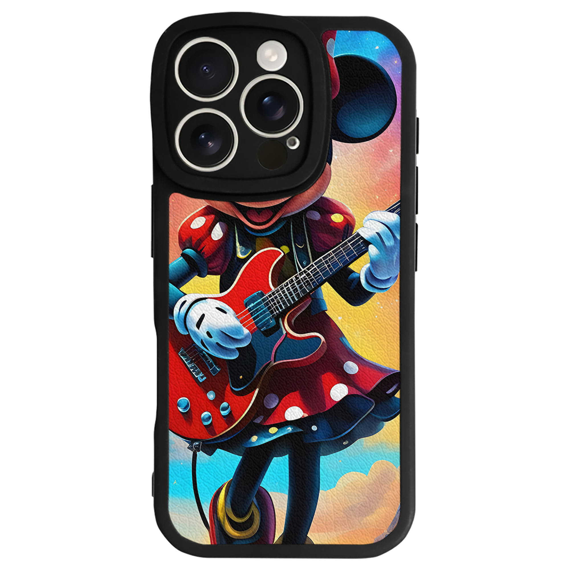 （画像用） ミッキーマウス Mickey Mouse 【iPhone 16シリーズ対応】シリコンスマホケース（レザー調） 材質：シリコン